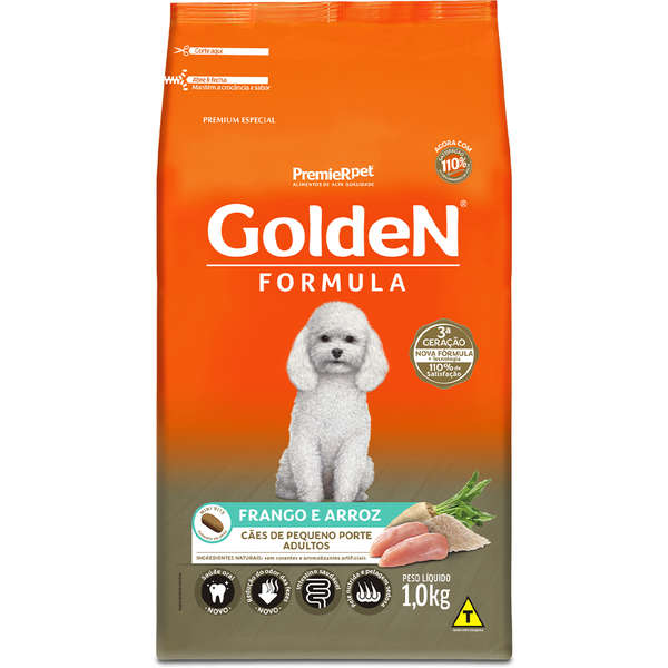 RACAO CACHORRO ADULTO FRANGO MINI BITS 1KG - GOLDEN