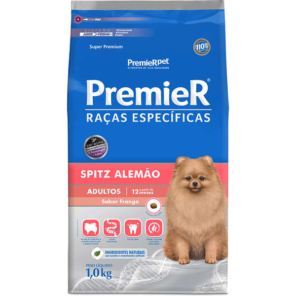 RACAO CACHORRO ADULTO SPITZ ALEMAO 1 KG - PREMIER