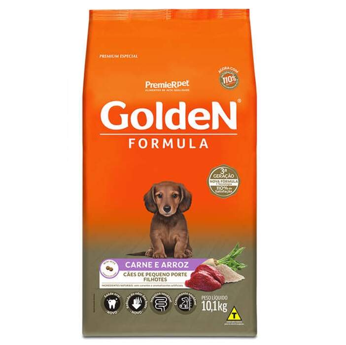RACAO CACHORRO FILHOTES CARNE MINI BITS 1KG - GOLDEN